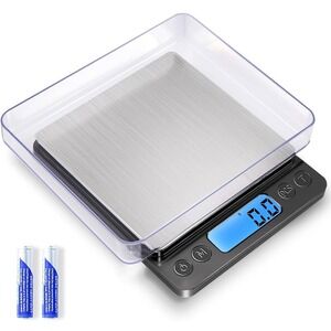 Digital Kitchen Scale with LCD Display - Silver